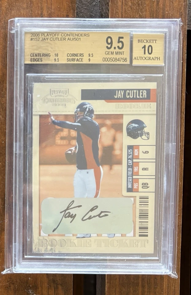 JAY CUTLER BGS 9.5 2006 PLAYOFF CONTENDERS #152 ROOKIE TICKET AUTO SP /501 SUBS! - Image 1 of 1