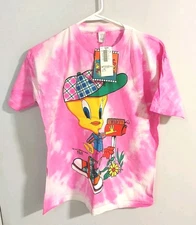 Vintage 1990s Tweety Bird Tie Dyed T-Shirt Kids Sz XL Sold By Sears Looney Tunes