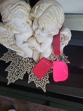   LULULEMON Women  s BURGUNDY and WHITE 2 Dual Pouchs With SILVER Wristlets