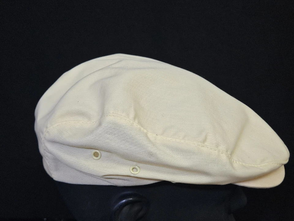 De colección Años 90 Gorra Plana Para Hombre EE. UU. Casual Sombreros Azul 7 1/4 Off White/Amarillo Foto 3 de 4