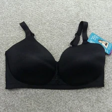 Vanity Fair Bra Womens 38DD Black Wireless Lightly Padded Beauty Back 71380