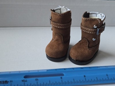 1 PAIR BROWN SUEDELIKE 50mm BOOTS for 13'' EFFNER LD,MY MEADOW,C.LOWE DOLLS