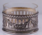 RARE Antique Imperial Faberge Silver & Hand Cut Crystal Mustard Pot c1908