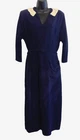 1940's F'ed Up Vintage Dress has FADE MARKS Navy Blue Rhinestone Floral Collar