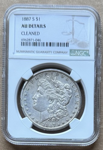 1887 S $1 NGC AU DETAILS 1887-S MORGAN SILVER DOLLAR