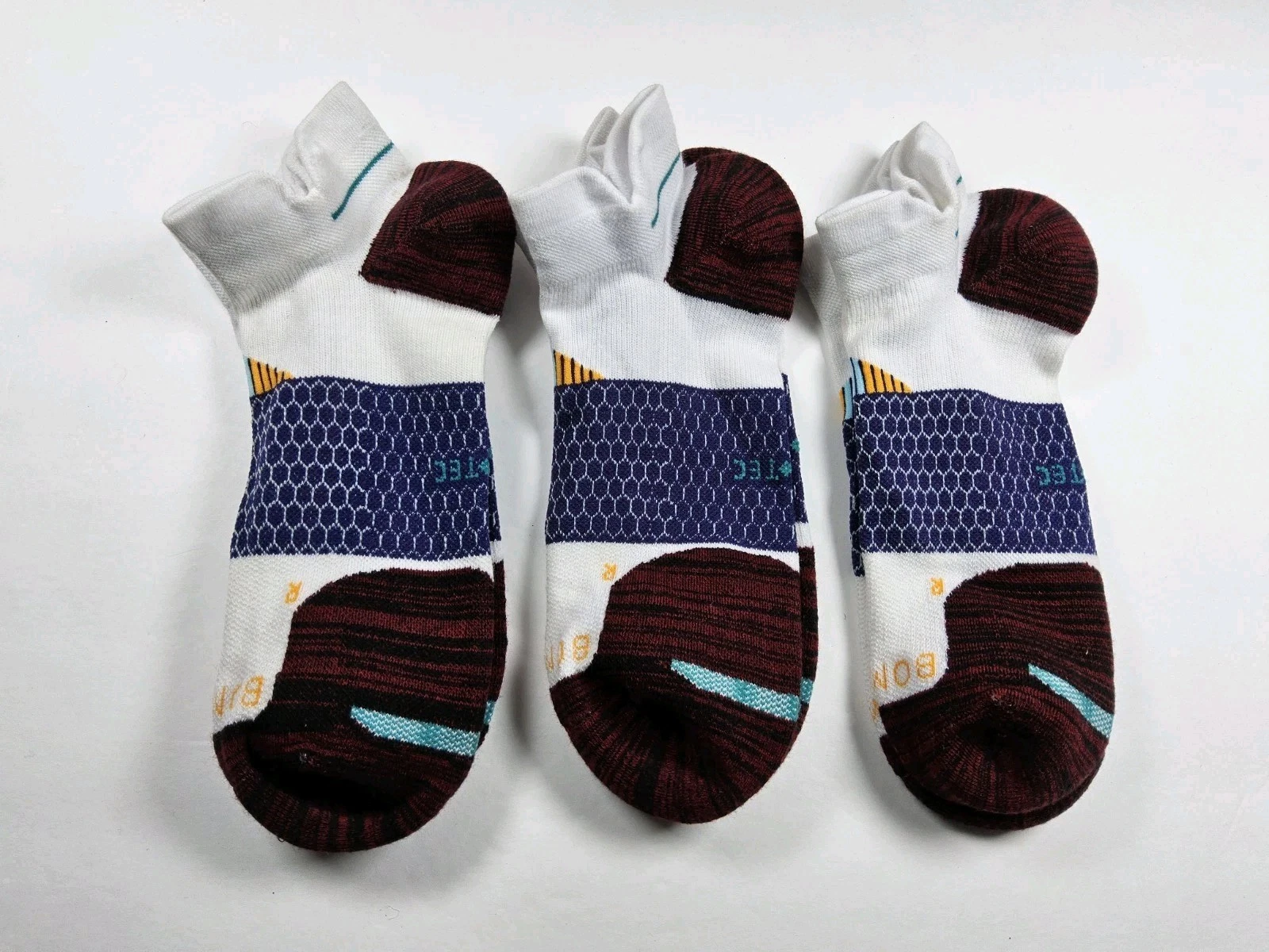 Bombas Hex-Tec Athletic Ankle Socks Lot Of 3 Size XL