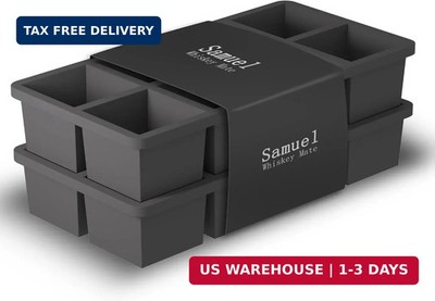 Samuelworld Large Silicone Ice Cube Tray Molds, 2-Pack, Big 2 Inch Cubes - Food