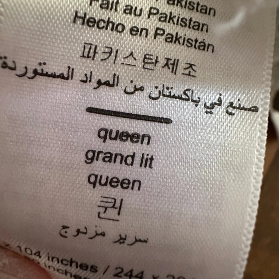  Sábana plana orgánica Pottery Barn Kids Chambray perro salado talla Queen algodón Foto 3 de 4