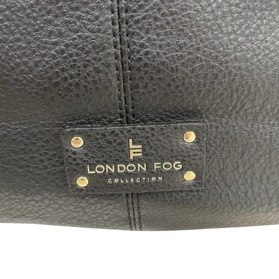 Bolso de Mano Grande London Fog Laura Negro Cuero Vegano Cartera de Hombro Foto 3 de 4