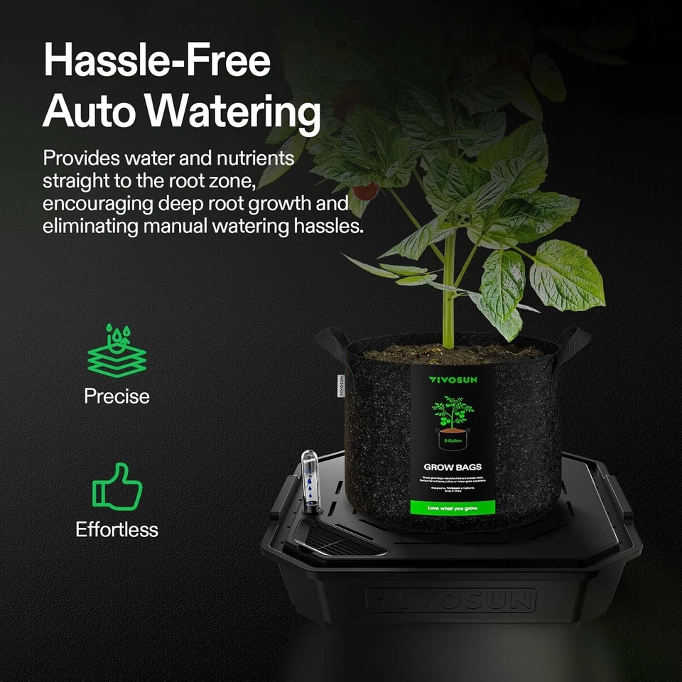 VIVOSUN 4-Pack FlexFeed Self-Watering Irrigation Pot, Auto-Irrigation Fabric Pot - Image 3 of 4