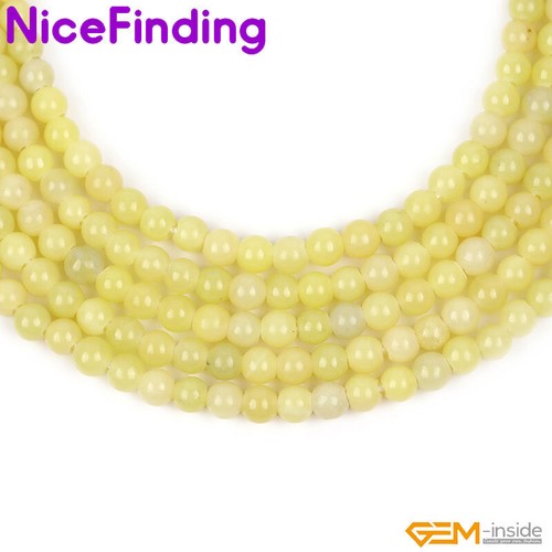 Natural Light Yellow Lemon Stone Round Beads For Jewelry Making Strand Bulk Lot - Picture 14 of 30