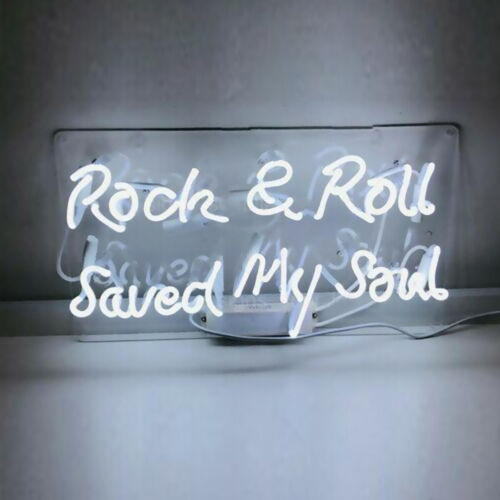 17"x14"Rock N Roll Saved My Soul Neonowy znak Piwo Bar Lampka nocna Neonowa reklama Dekoracja - Zdjęcie 1 z 1