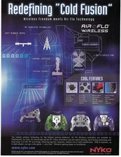2004 Nyko Air Flo Wireless Game Controllers Cold Fusion Retro Print Ad/Poster