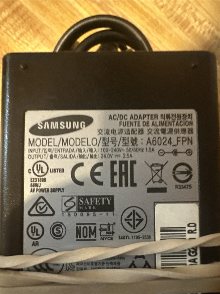 OEM Genuine Samsung Soundbar Power Adapter Cord 24V 2.5A (A6024_FPN) eBay