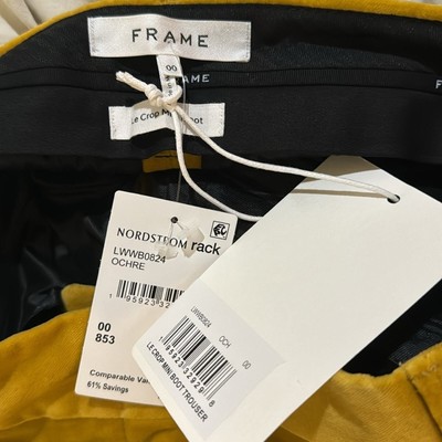 Frame Le Crop Mini Boot Velveteen Trouser - Mustard Size 00 | eBay display picture 1