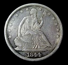 1844-O Seated Liberty Half Dollar Silver Coin Beautiful Toning