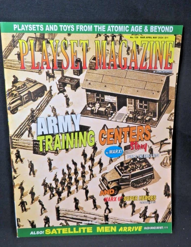 Playset magazine #128 Marx  Army training centers + super heroes + Satellite Men