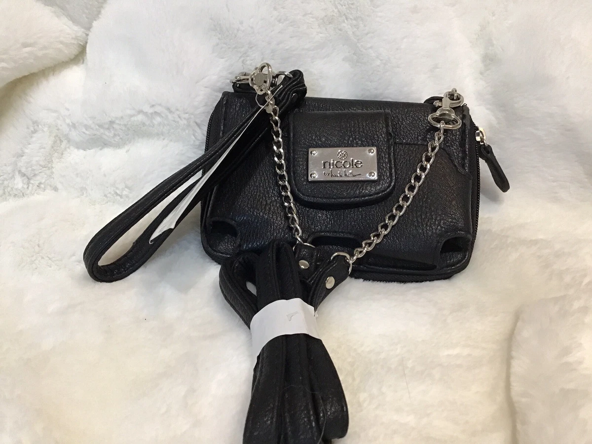 NWT Nicole Miller Small Black Cell Phone Wallet Crossbody Bag eBay