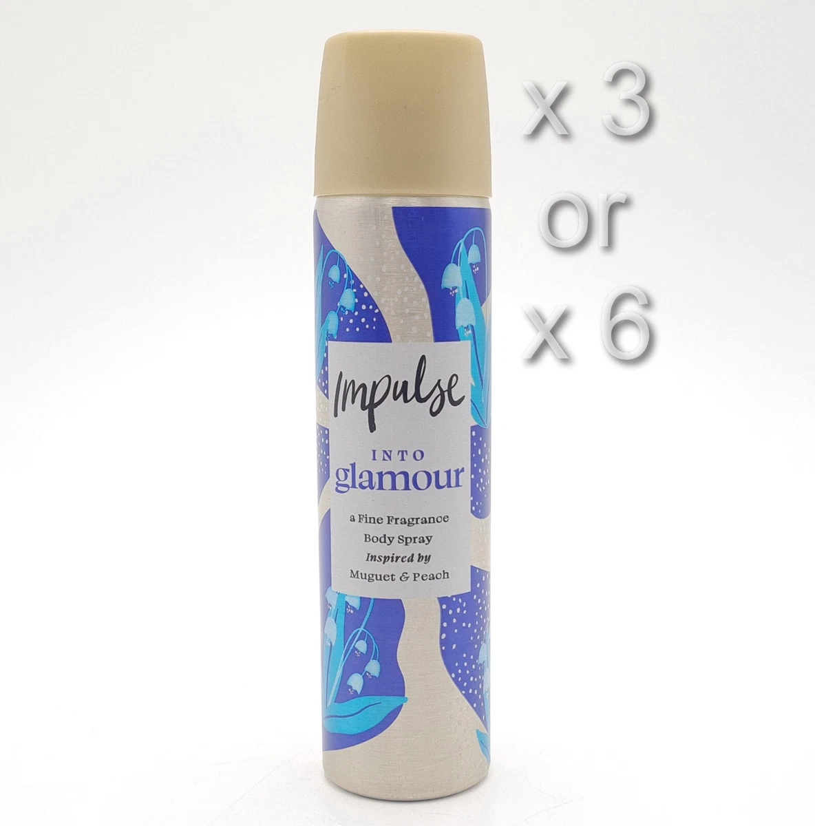IMPULSE INTO GLAMOUR BODY SPRAY FRAGRANCE 75ML 3 OR 6 PACK