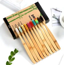 Colorful Natural Bamboo Toothbrush Set