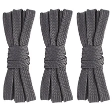 3pair Double Layers Flat Shoelaces Deep Gray for Sneakers 36 45 48 54 63 72 Inch