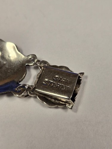 925 Vintage SIAM Sterling Silver Bracelet Dancing Goddess 7" Length - Picture 3 of 8