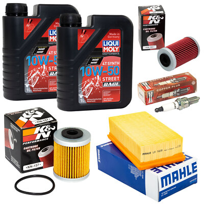 Öl 2L Set Wartung für KTM Duke 690 R 2008-2011 Luftfilter 2 X Ölfilter Zündkerze