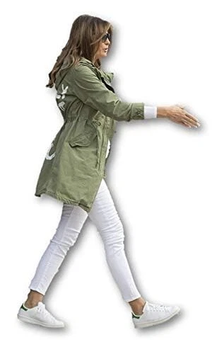 Women's I Really Don't Care Do U Melania Trump Cotton Coat Jacket - Cargo Jacket - Picture 4 of 7