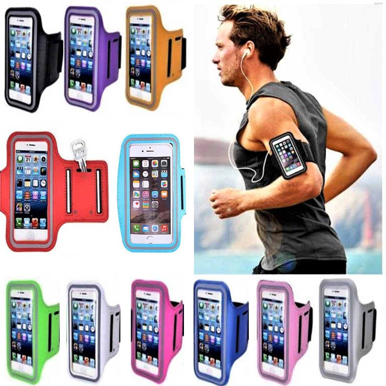 Red 15cm x 9cm Sport Running Gym Jogging Phone Arm bags Reflector Key Pocket - Image 2 of 2