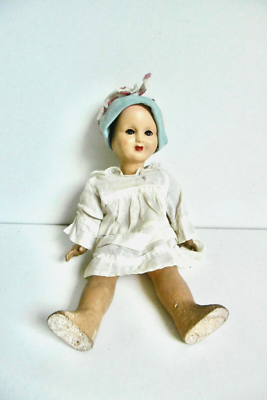 Ancienne Poupee Tete Rhodoid Corps En Bois 31 Cm