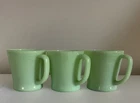 Fire King Oven Ware Jadeite Coffee Mug Thick C Handle Vintage 2-#15 & 1-#1 RD