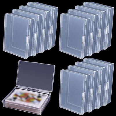 12 Pack Clear Case, Plastic Deck Boxes Snaps Closed for Cards