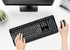 Amazon Basics Wireless Full Size Computer Keyboard and Mouse Combo US Layout New