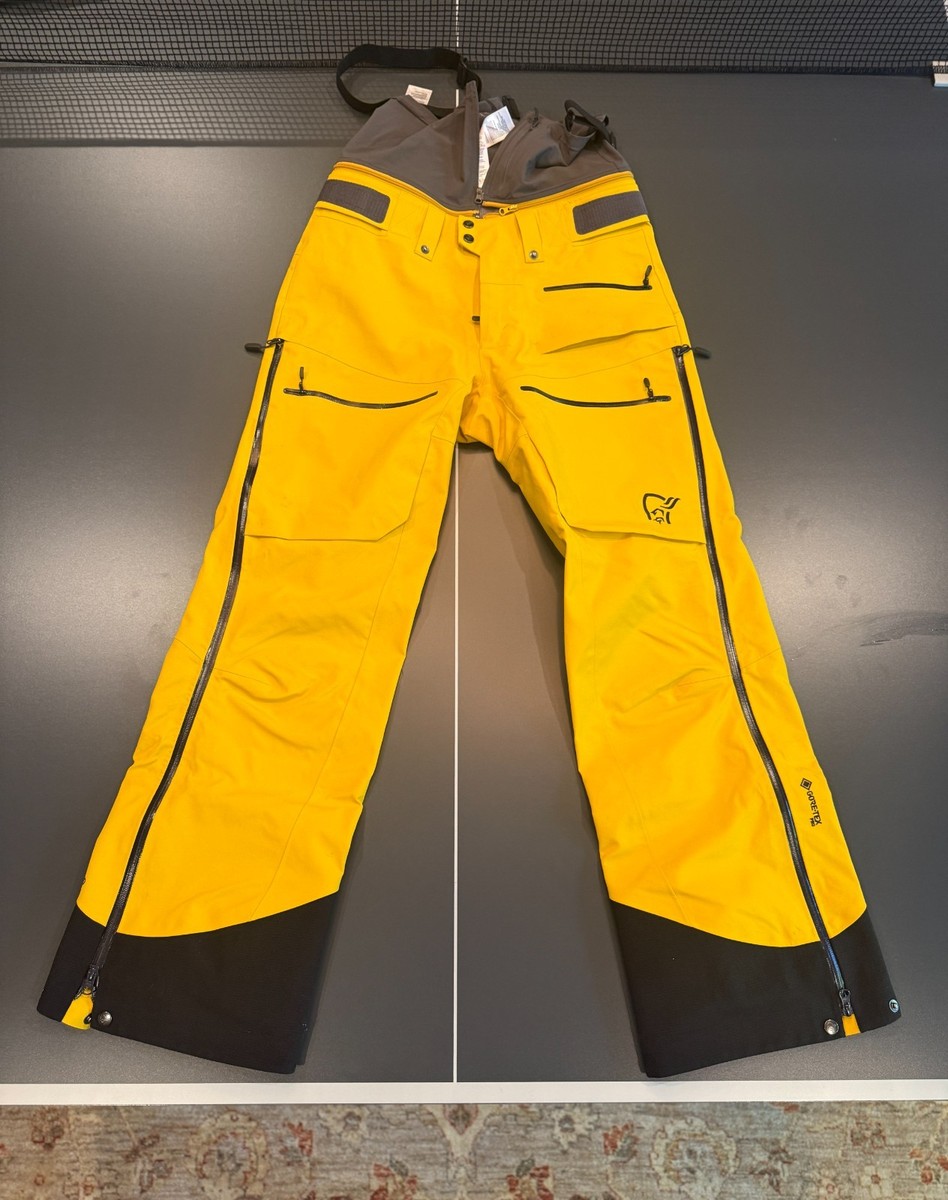 Men's Norrona Lofoten GoreTex Pro Ski Pants Eldorado Yellow Sz M