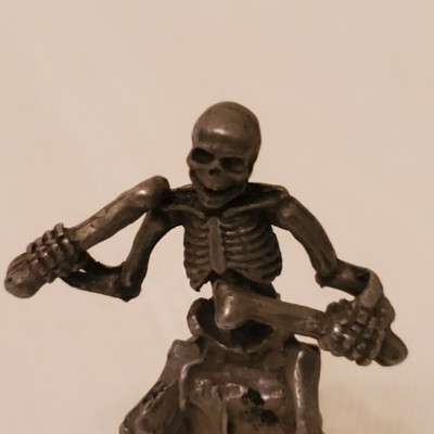 Pewter Skeleton Drum Band Figurines Wizard Pendant Lot of 7 Rare Figure/ Jewelry