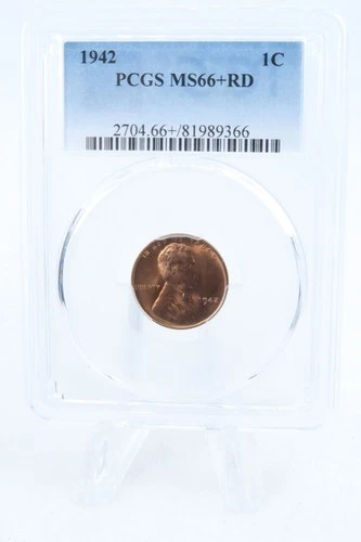 1942-P PCGS MS66+RD Lincoln Wheat Cent Business Strike 1C