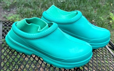 UGG Tasman X Waterproof Green Clog Removable Sock Slip On Rainboots Size 9