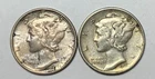 1941 and 1942-S 10C Mercury Dimes 90% Silver