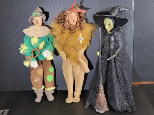 VTG 1999 Barbie  Wizard of Oz lot of 3  Wicked Witch Lion & Scarecrow 12” Figure