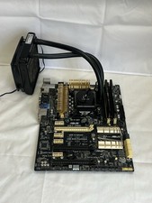 ASUS Z87-PRO motherboard with an attached Corsair all-in-one liquid CPU cooler