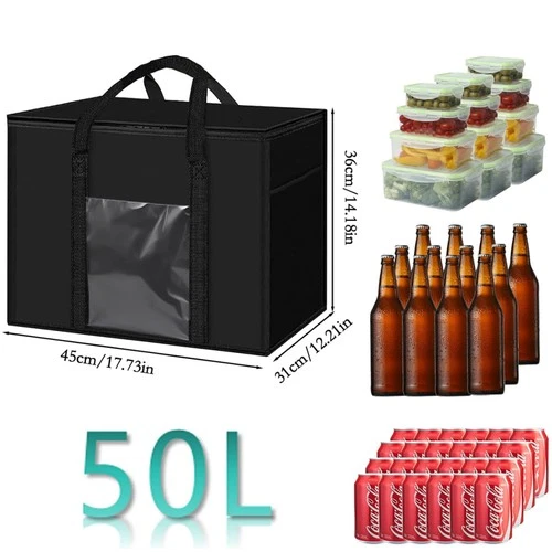50L Cooling Cooler Bag in Black Oxford Cloth, photo 3