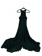 Lulus Green Floral Maxi Dress | Sleeveless, Zipper & Lace Details | Size S