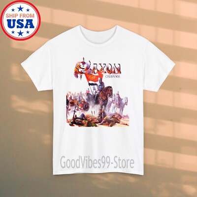 Saxon Crusader Men's White Size S-5XL