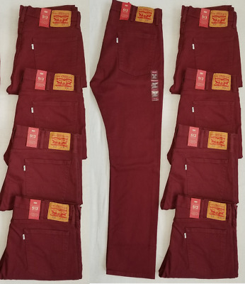 burgundy jeans mens levis