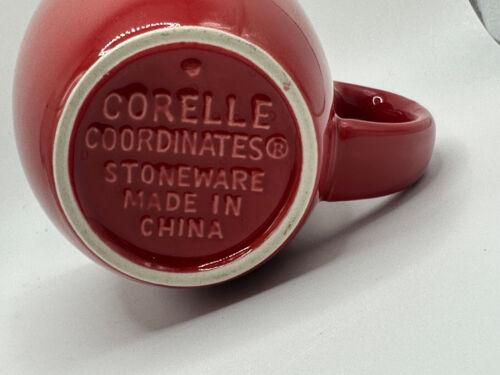 Set of 4 Corelle Coordinates Stoneware China Berry Red Coffee Mugs Cups 10 oz - Picture 2 of 2