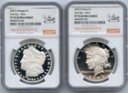 2023-S Morgan & Peace Silver Dollar Proof NGC PF70 First Day ANA FDOI Set JP999