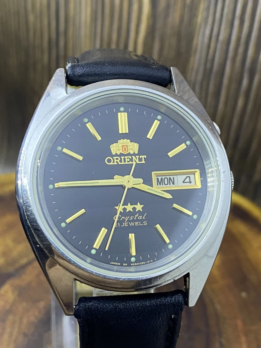 Vintage Orient Mechanical Automatic Movement Analog Dial Men Wrist Watch 4667