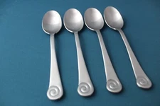 4 Place Oval Soup Spoons Robert Welch AMMONITE SATIN Vietnam NEW 7 1/2"