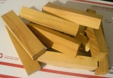 4 OSAGE ORANGE KNIFE BLOCK,HANDEL SCALES. 1" X 1-1/2" X 6"