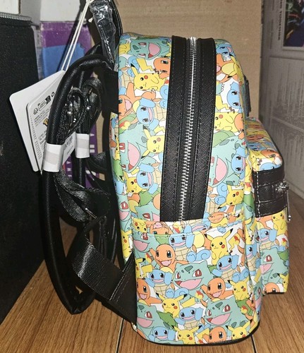 Loungefly Pokemon Starters Allover Print Mini Backpack Pikachu Charmander NWT - Picture 3 of 7